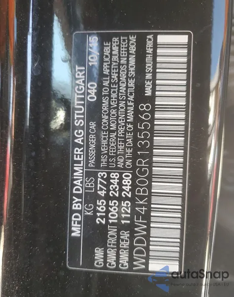 2016 Mercedes-Benz C 300 4Matic z USA, uszkodzony, nr VIN WDDWF4KB0GR135568